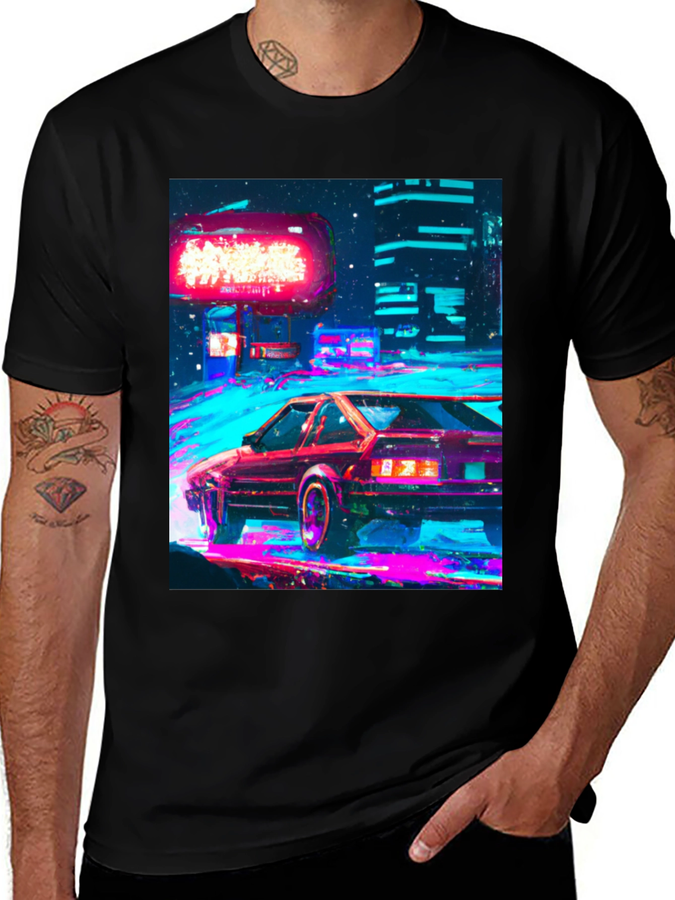 Variant 11 of Retro Cyberpunk Car T-Shirt