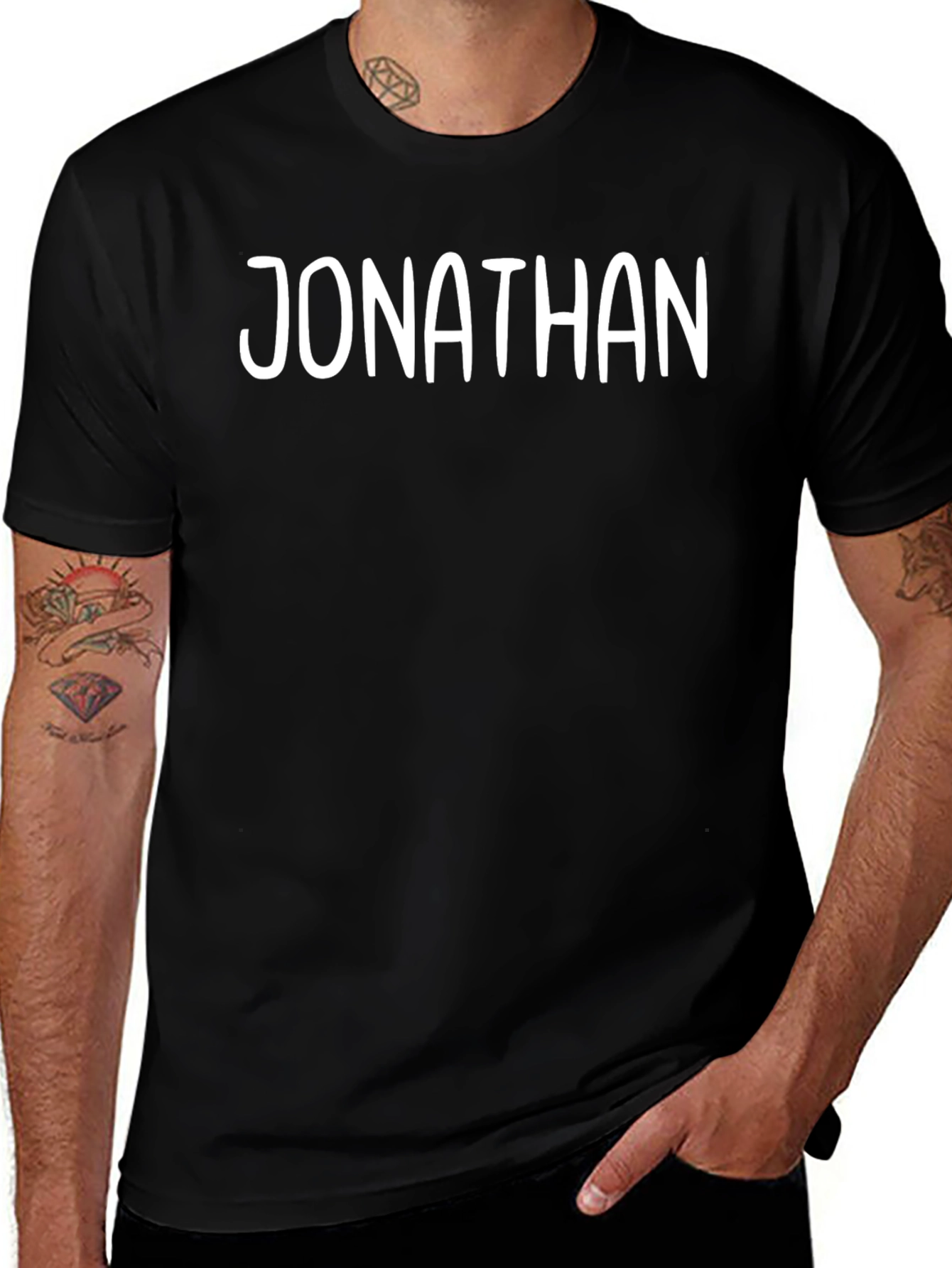 Variant 13 of Personalized "Jonathan" Black T-Shirt