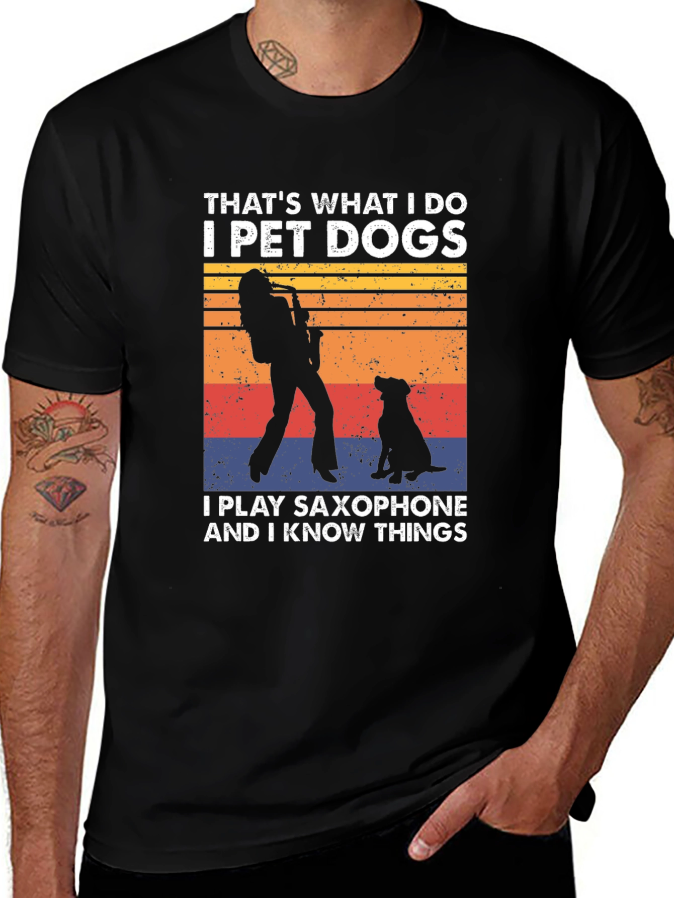 Variant 14 of Pet Dogs & Saxophone T-Shirt: I Know Things