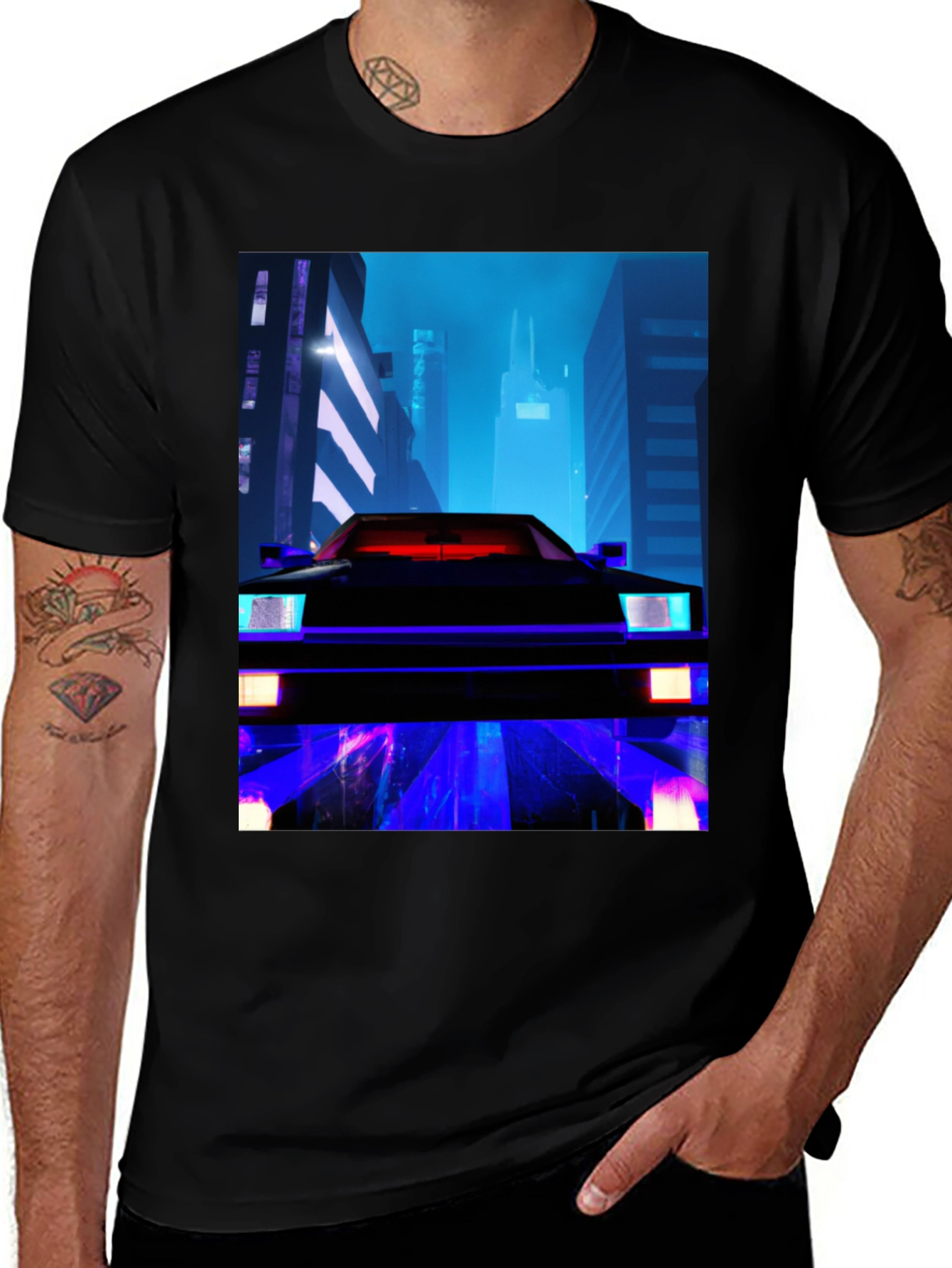 Variant 11 of Cyberpunk Car Graphic T-Shirt