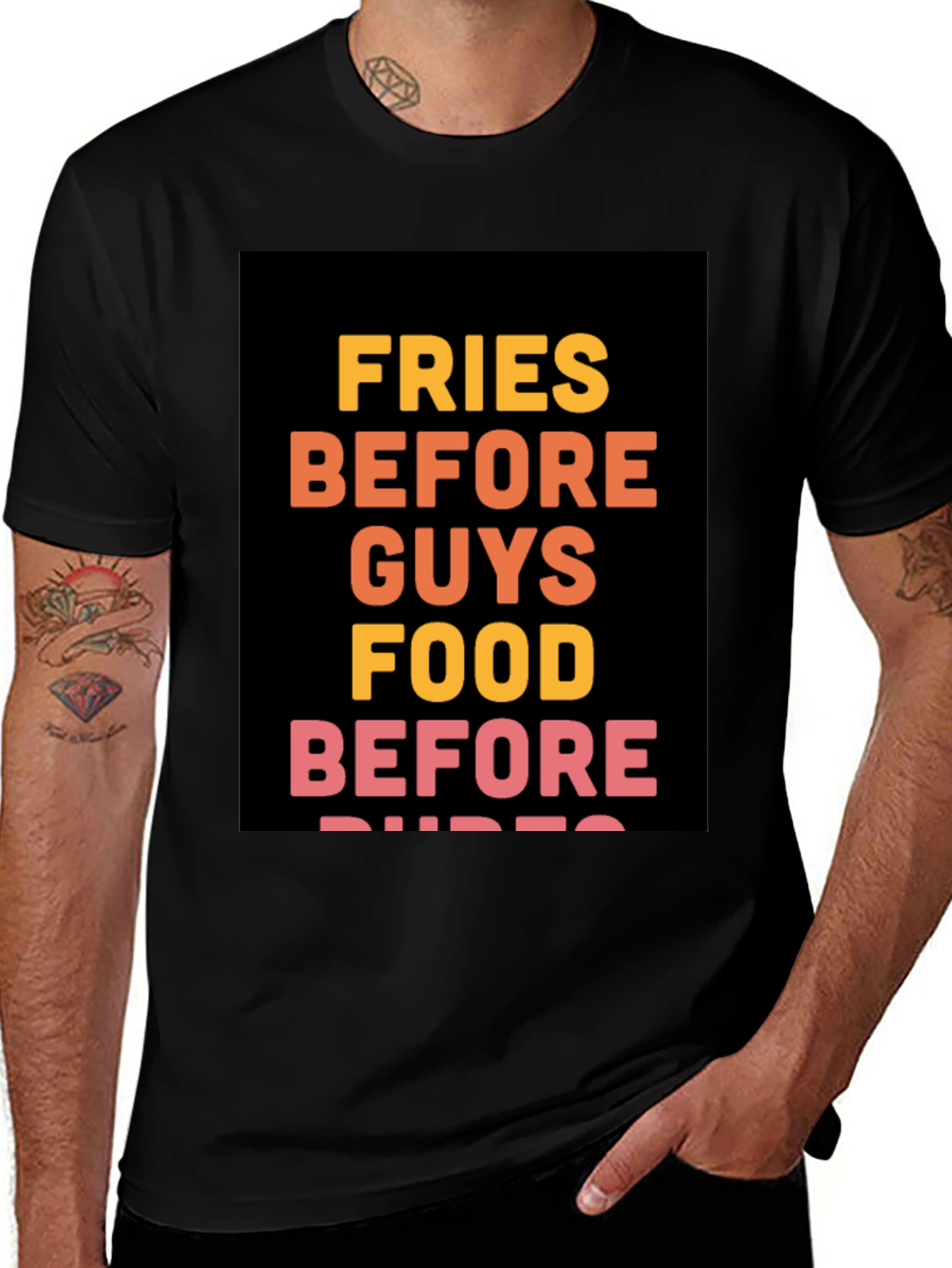 Variant 7 of Fries Before Guys Food Before Dudes Graphic Tee