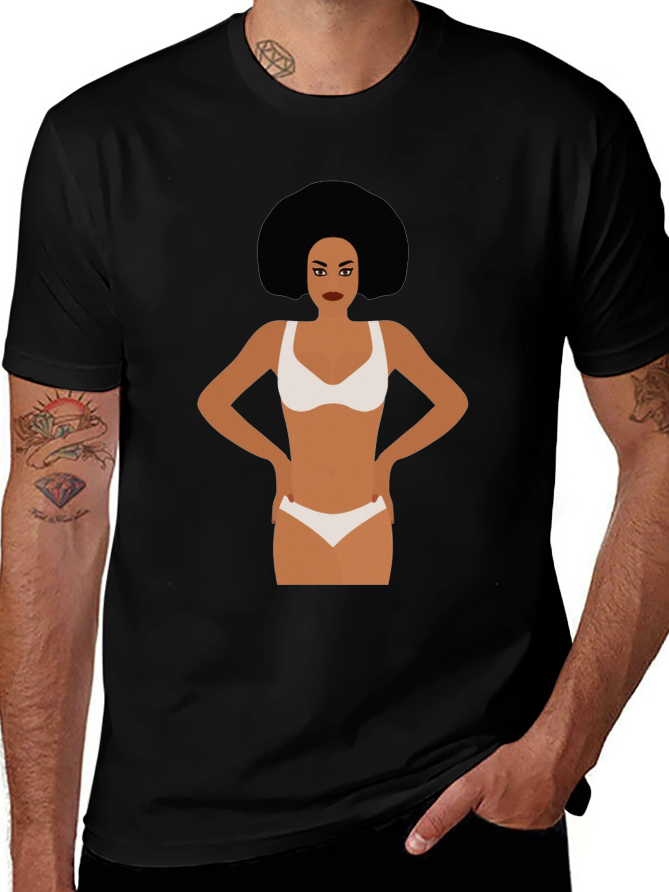 Variant 24 of Funky Woman Graphic Tee - Black