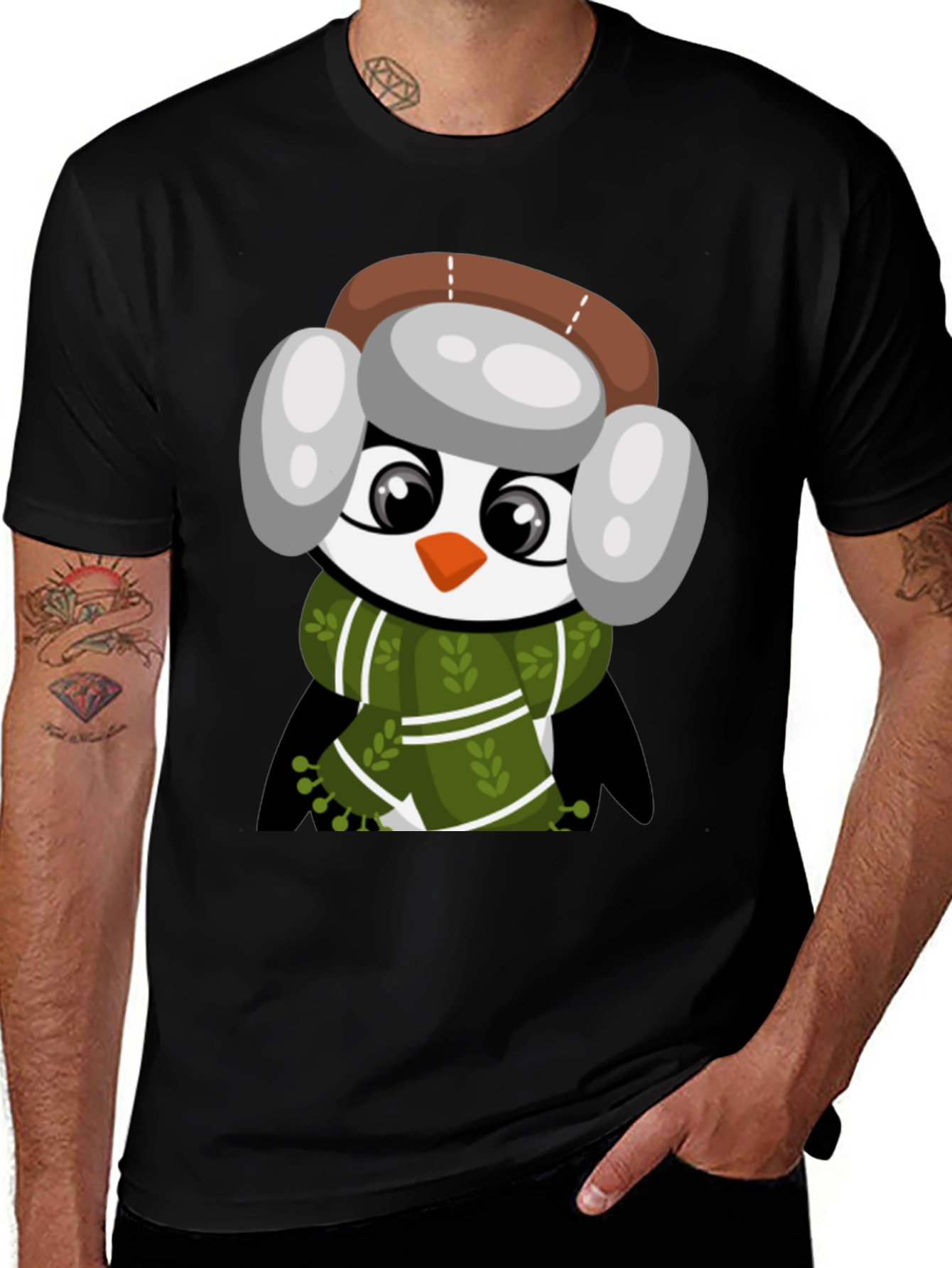 Variant 29 of Winter Penguin Graphic Tee - Cute Holiday Shirt