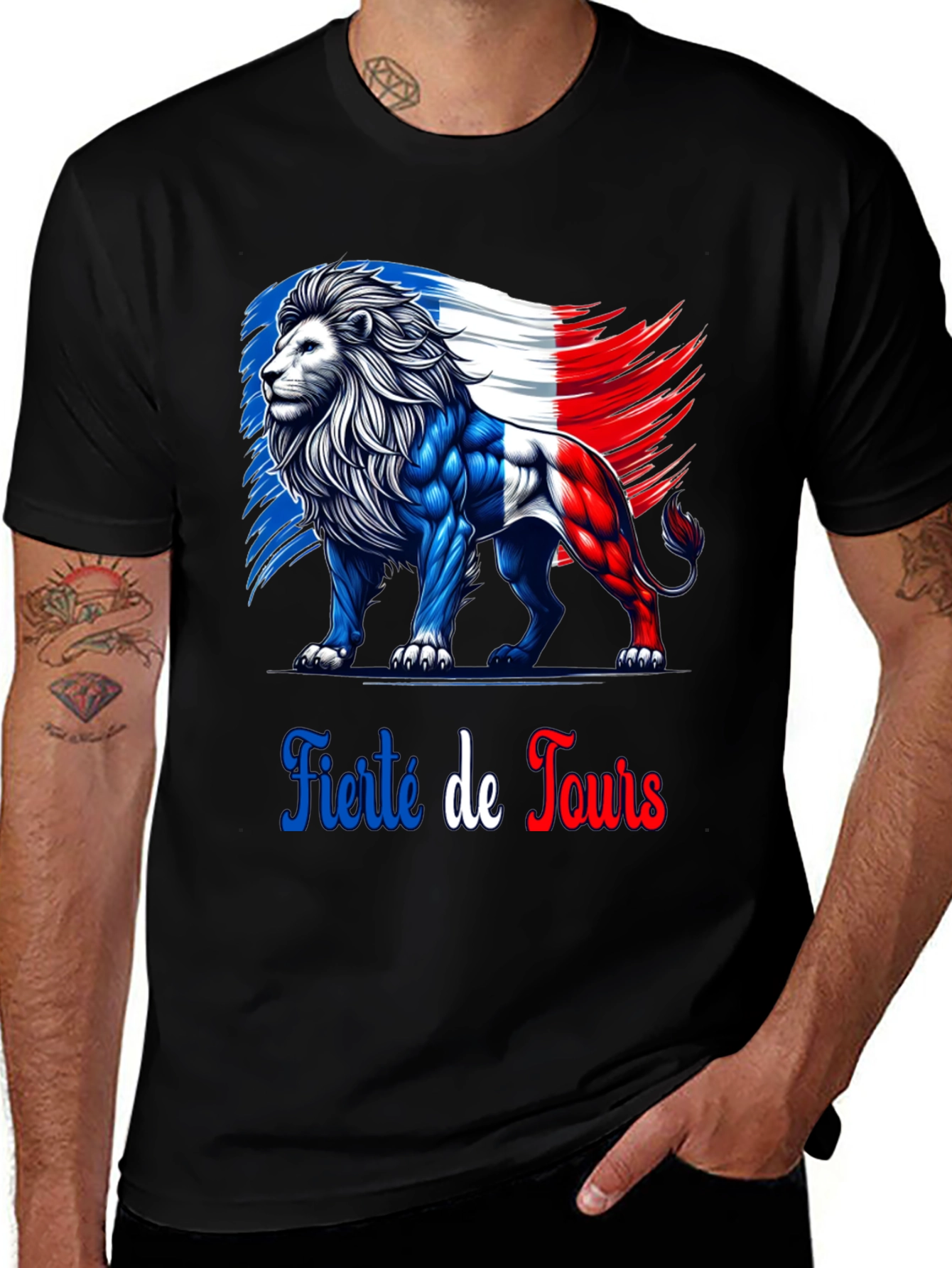 Pride of Tours Lion France Flag Graphic Tee