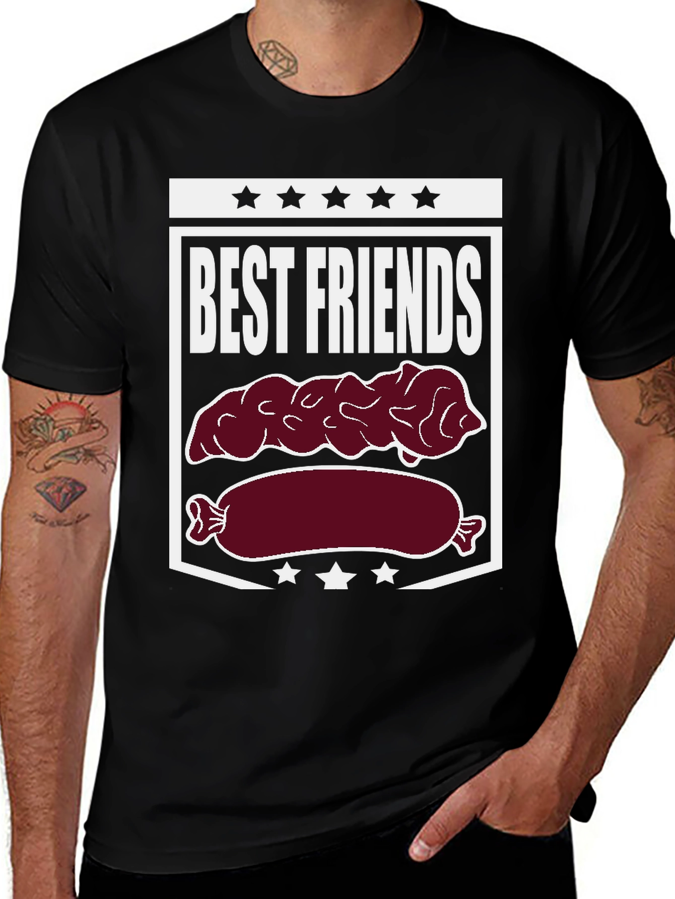 Variant 19 of Best Friends Sausage & Poop T-Shirt Funny Foodie Tee