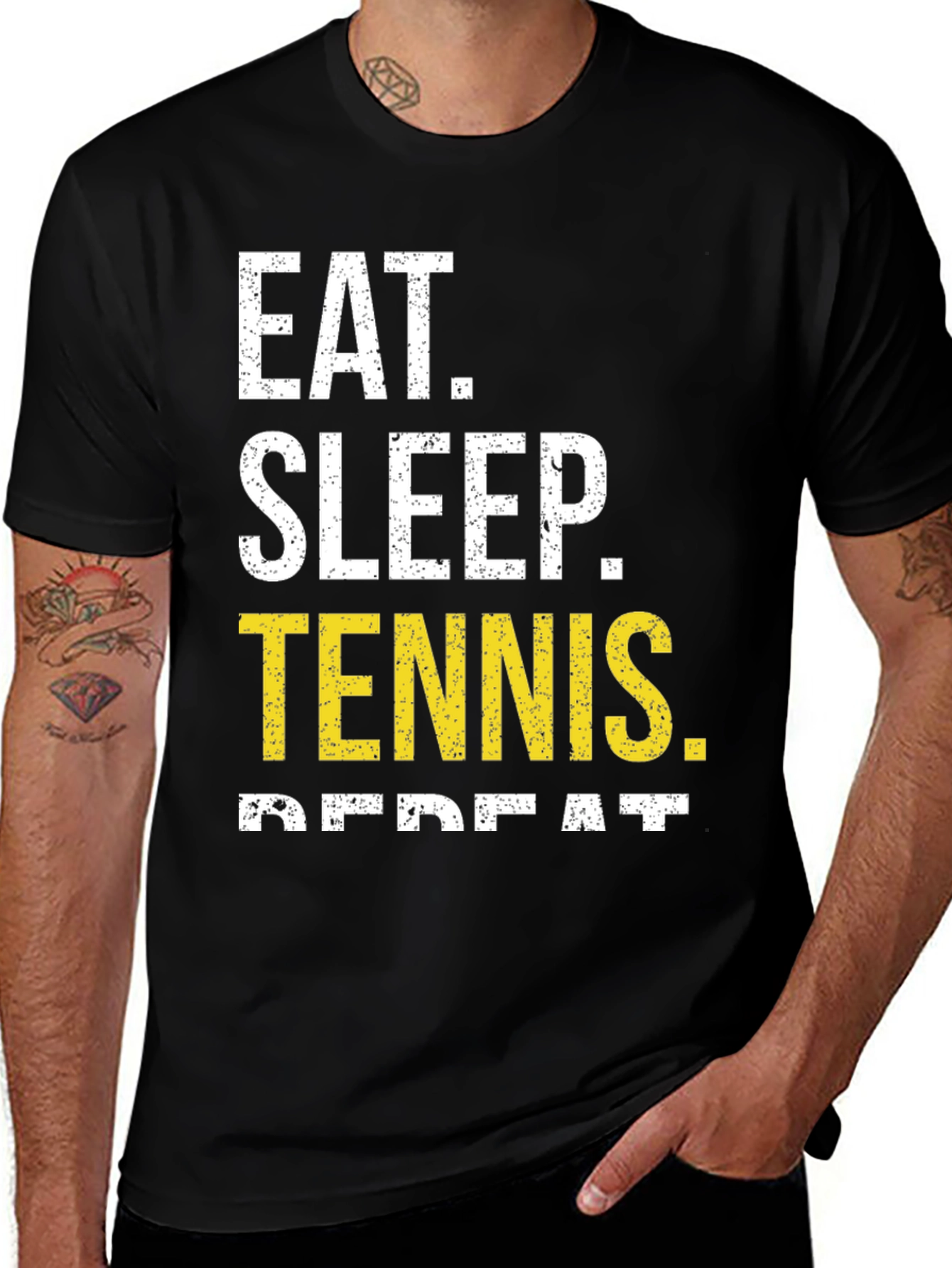 Variant 28 of Eat Sleep Tennis Repeat Graphic Tee