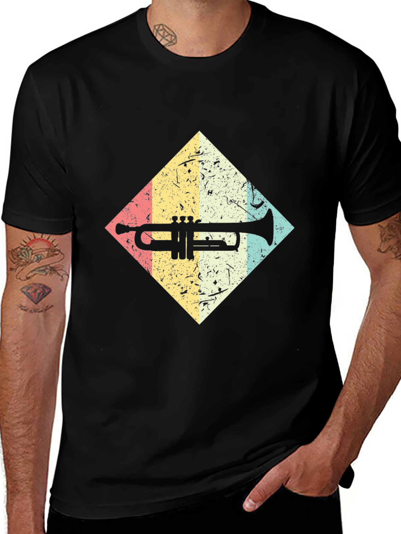 Variant 19 of Vintage Trumpet Graphic Tee - Retro Style