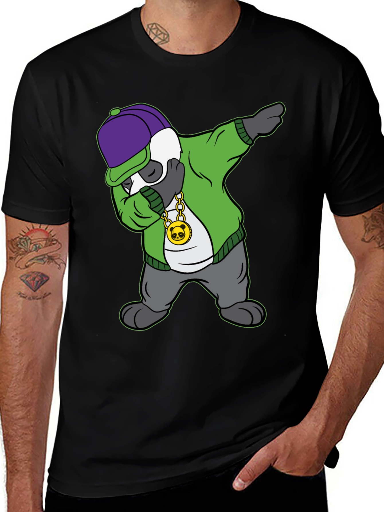 Variant 17 of Dabbing Panda Graphic Tee - Cool Cartoon Animal Shirt
