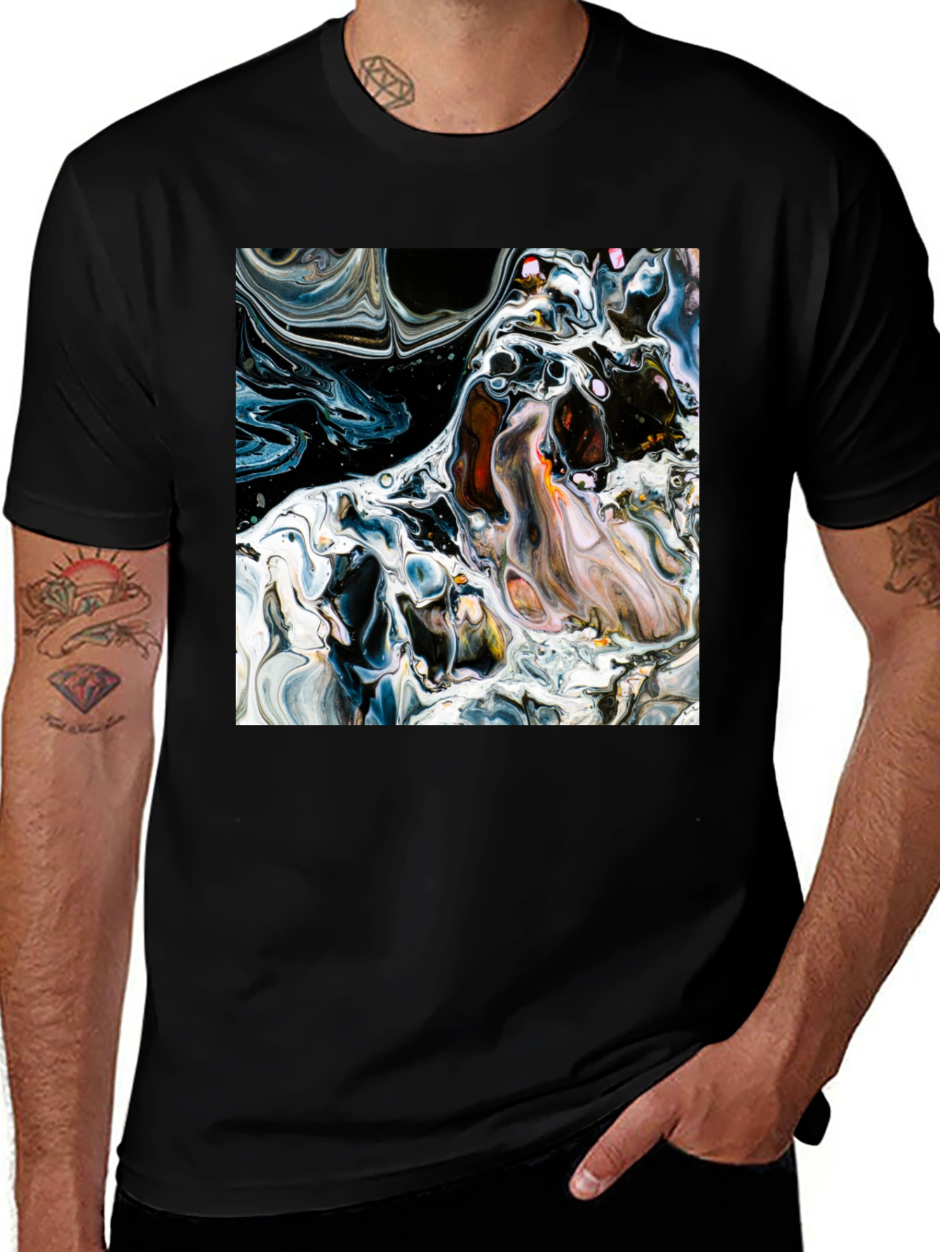 Variant 3 of Abstract Art Graphic Black T-Shirt