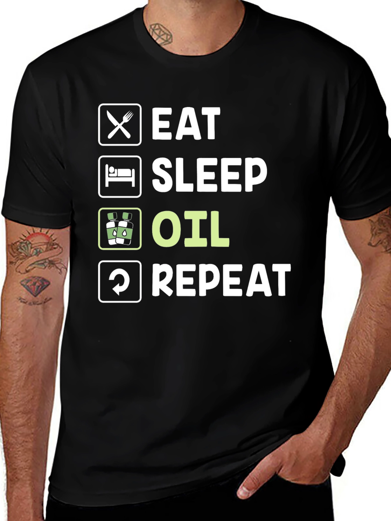 Eat Sleep Oil Repeat T-Shirt