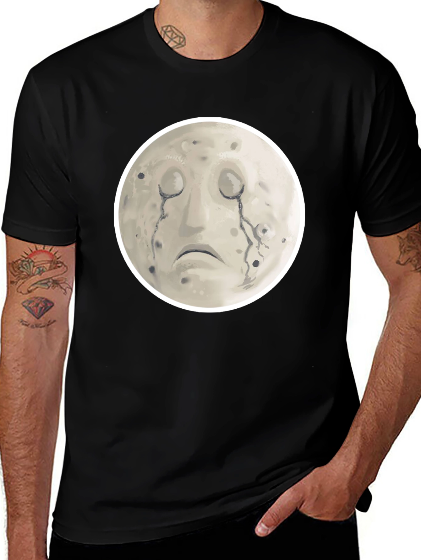 Variant 3 of Melancholy Moon Graphic Tee - Comfort Fit