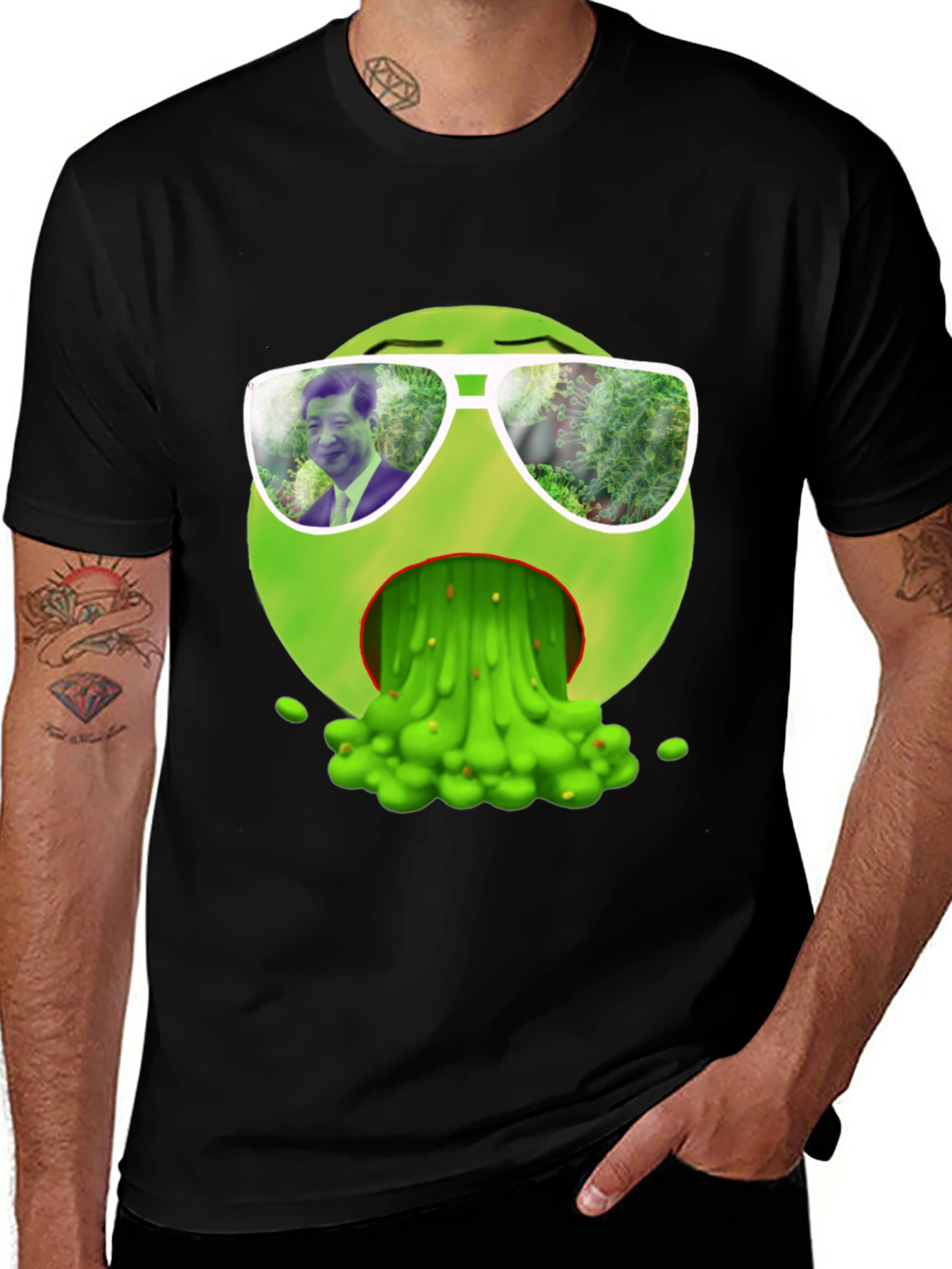 Variant 25 of Emoji Puke Graphic Tee - Funny Viral Design