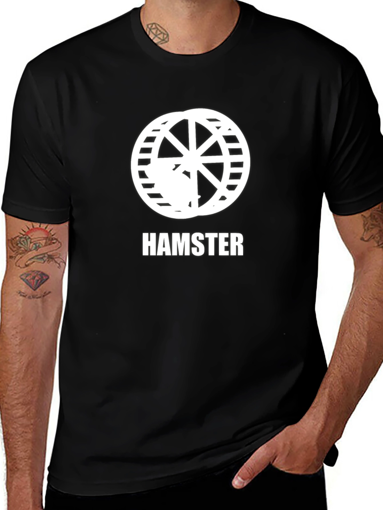 Variant 25 of Hamster Wheel Graphic Tee - Novelty Animal Lover Shirt