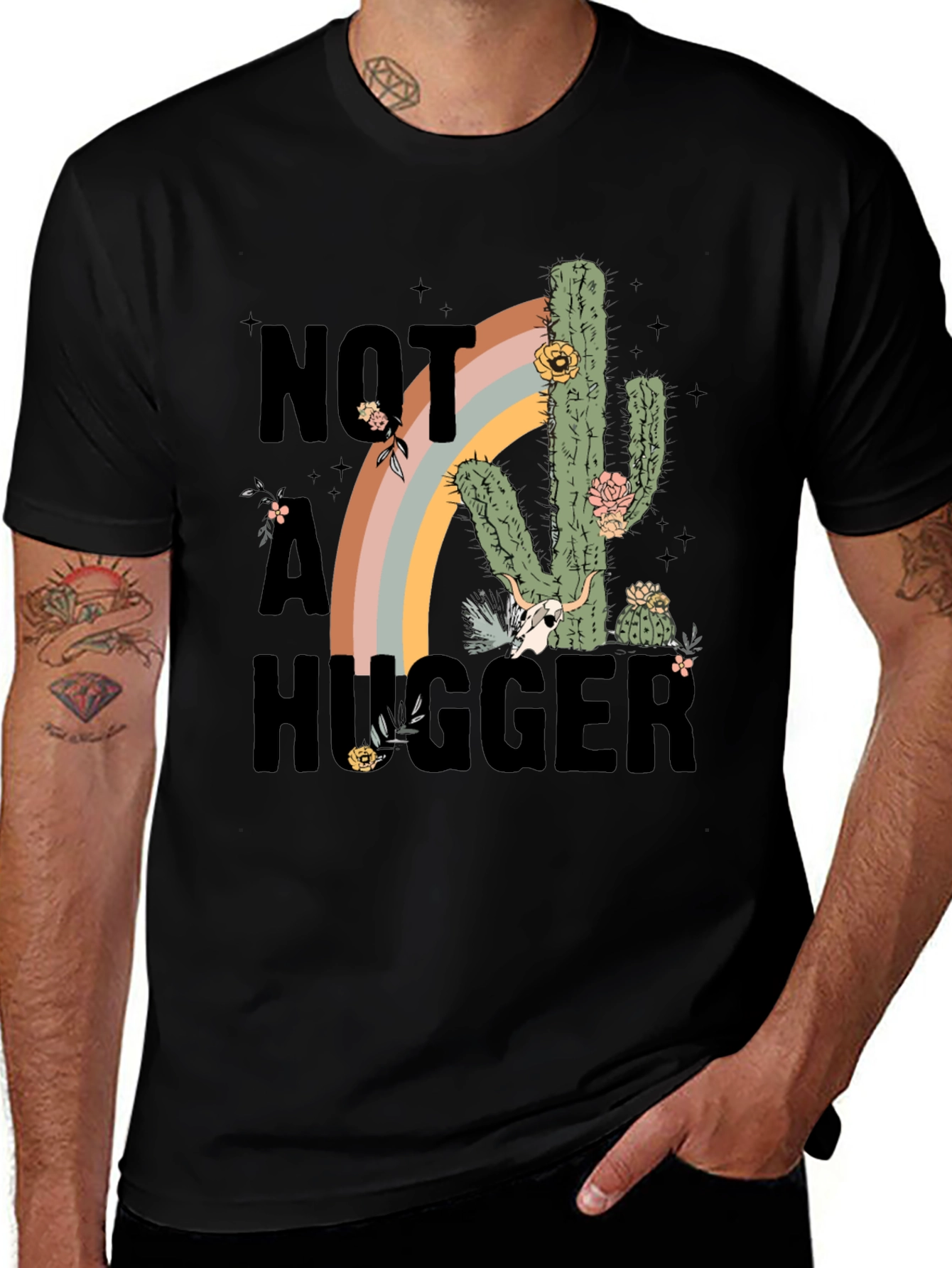 Variant 23 of Not A Hugger Cactus Graphic Tee