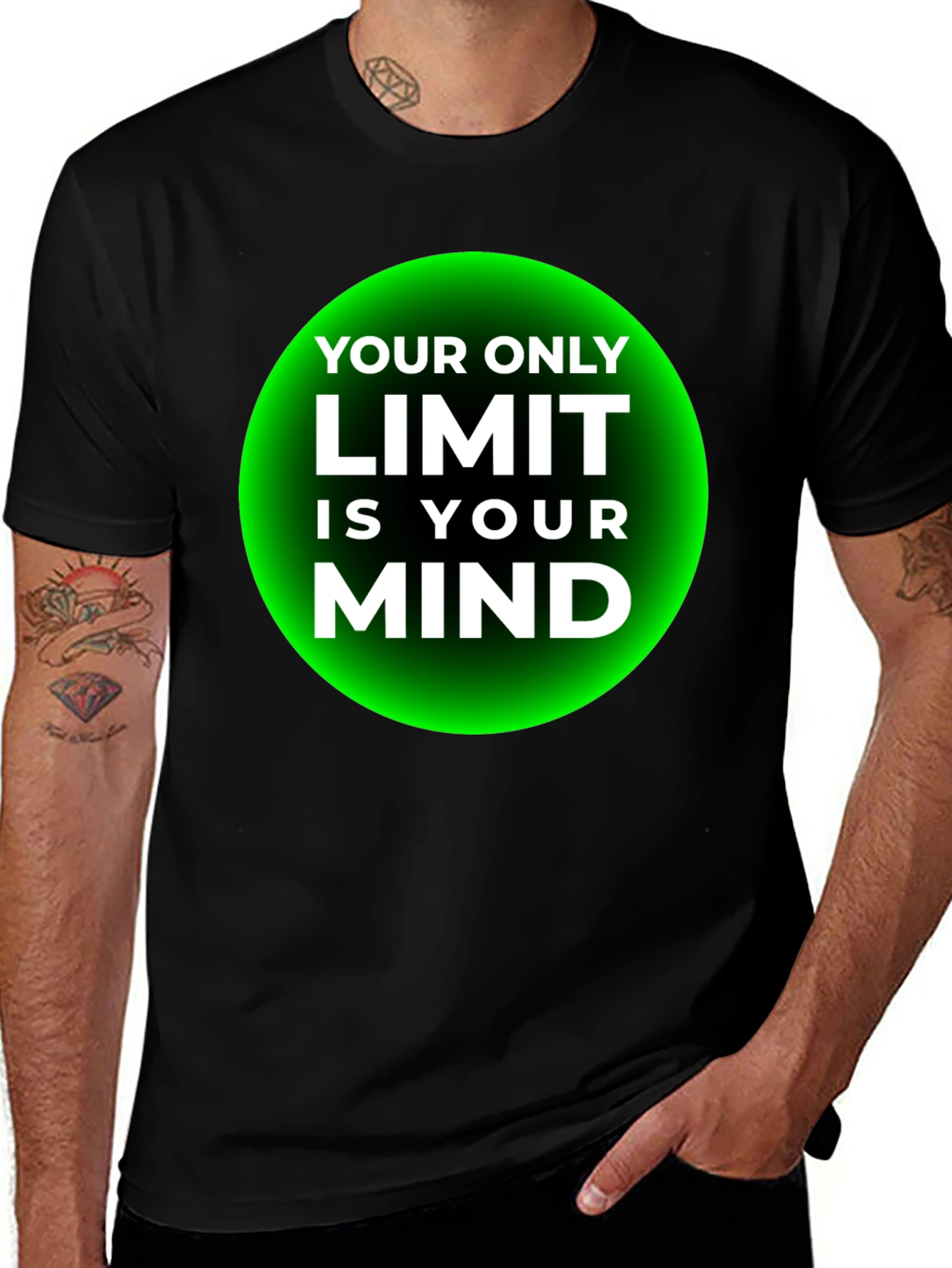 Variant 16 of Motivational Black T-Shirt: Your Only Limit Is Your Mind