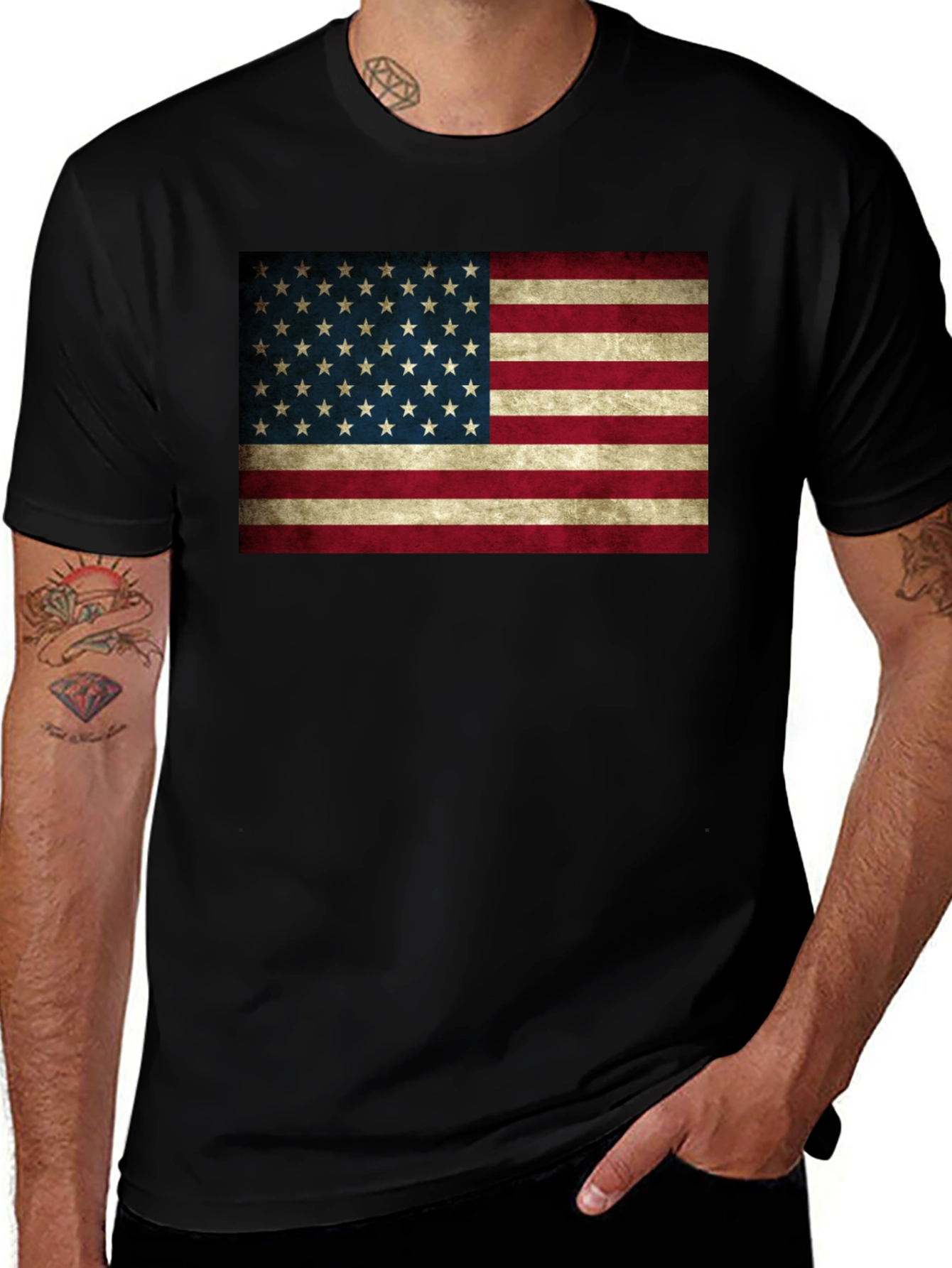 Variant 22 of American Flag Distressed T-Shirt