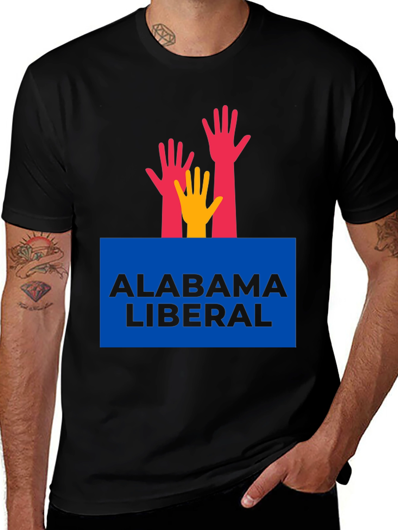 Alabama Liberal T-Shirt with Hands Graphic