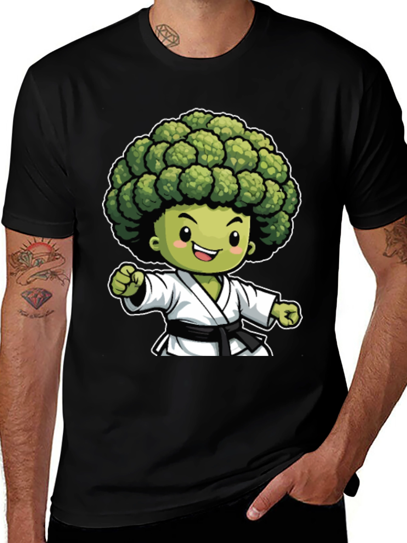 Variant 4 of Broccoli Karate Kid T-Shirt - Funny Foodie Tee