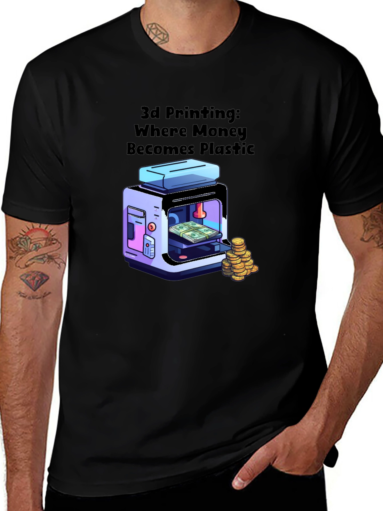 3D Printing Money Graphic Tee