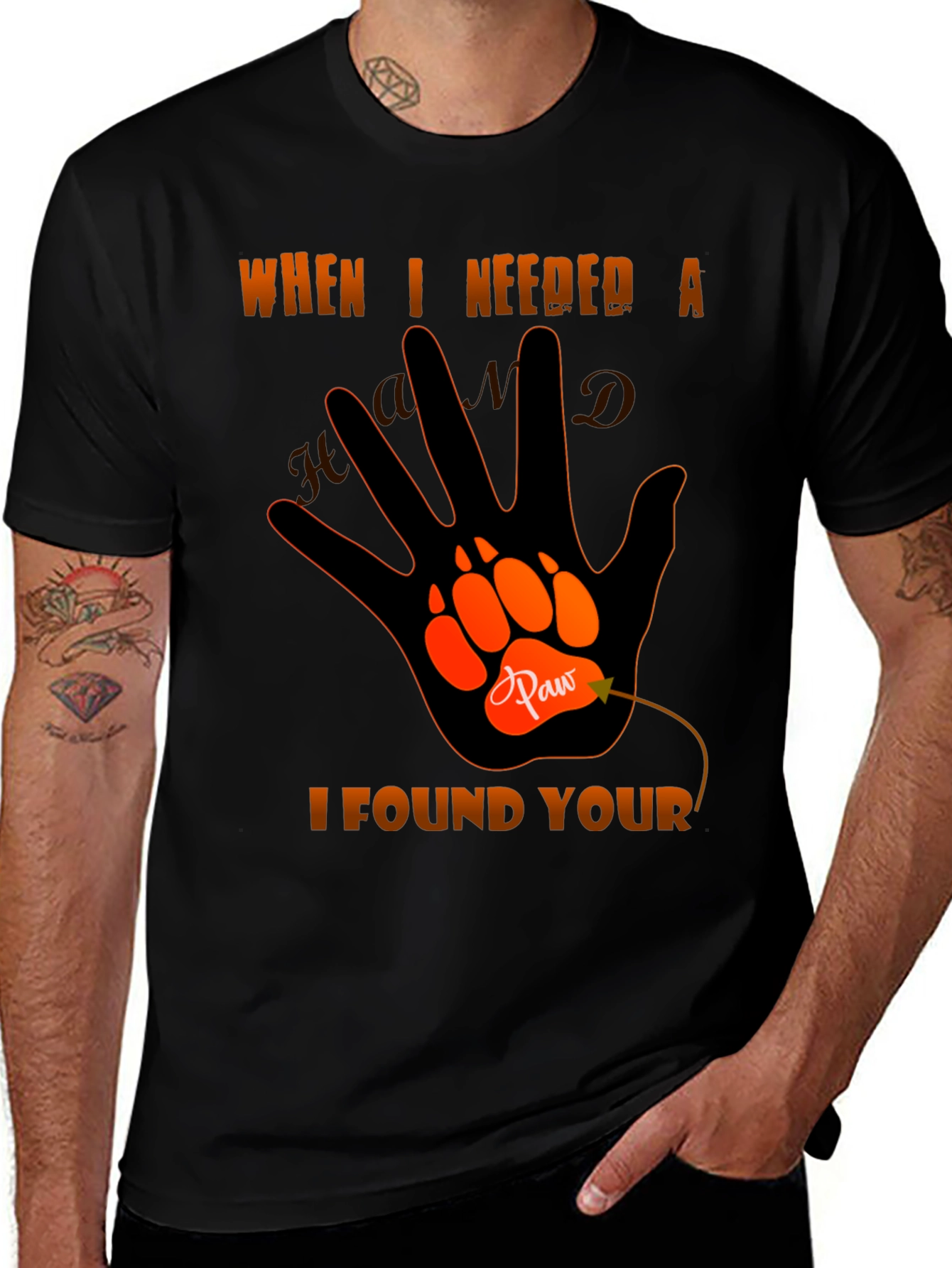 Variant 11 of Paw Hand T-Shirt - When I Needed A Hand