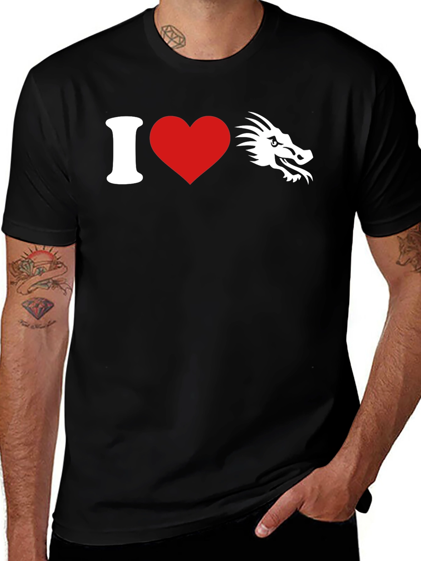 Variant 30 of I Heart Dragons Graphic T-Shirt - Casual Cotton Tee