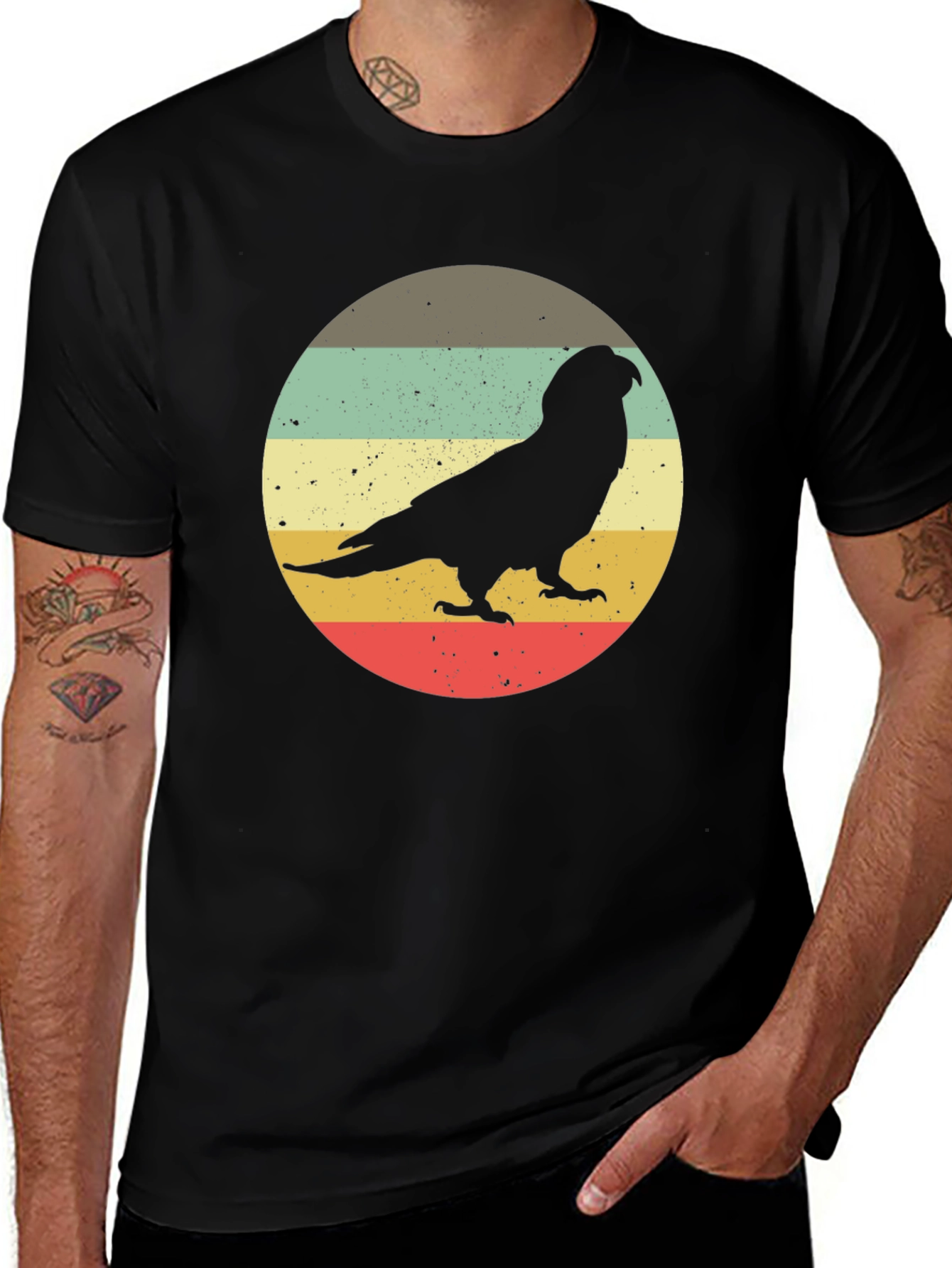 Retro Parrot Silhouette Graphic Tee