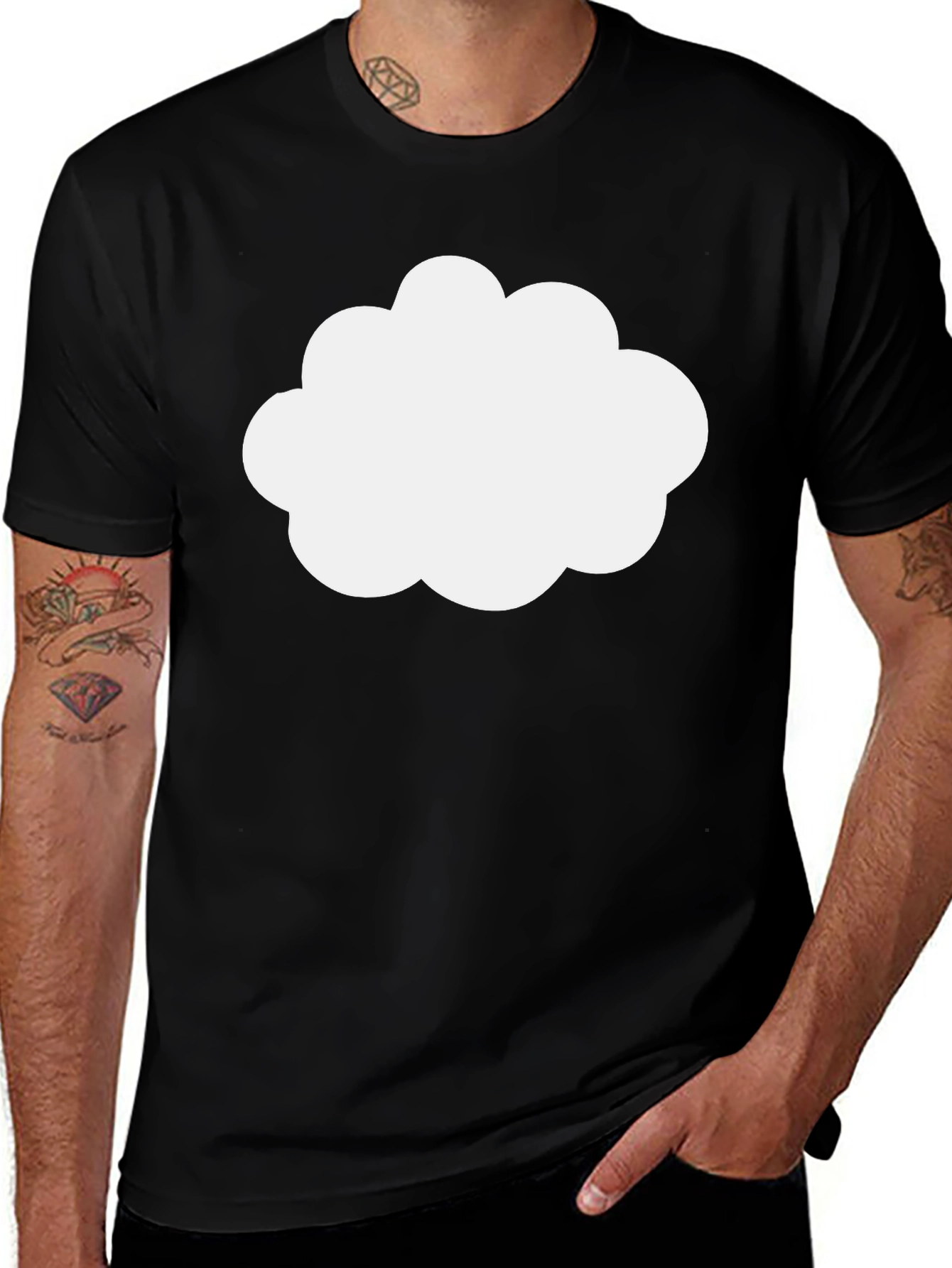 Variant 17 of Cloud Graphic Black T-Shirt