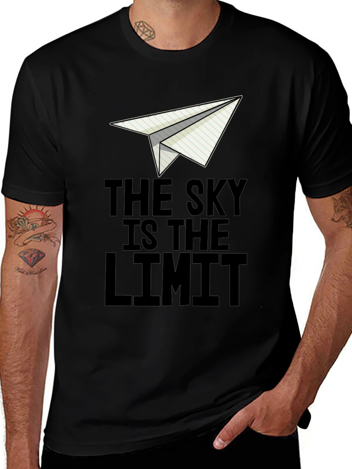 Variant 20 of The Sky Is The Limit Black Graphic T-Shirt