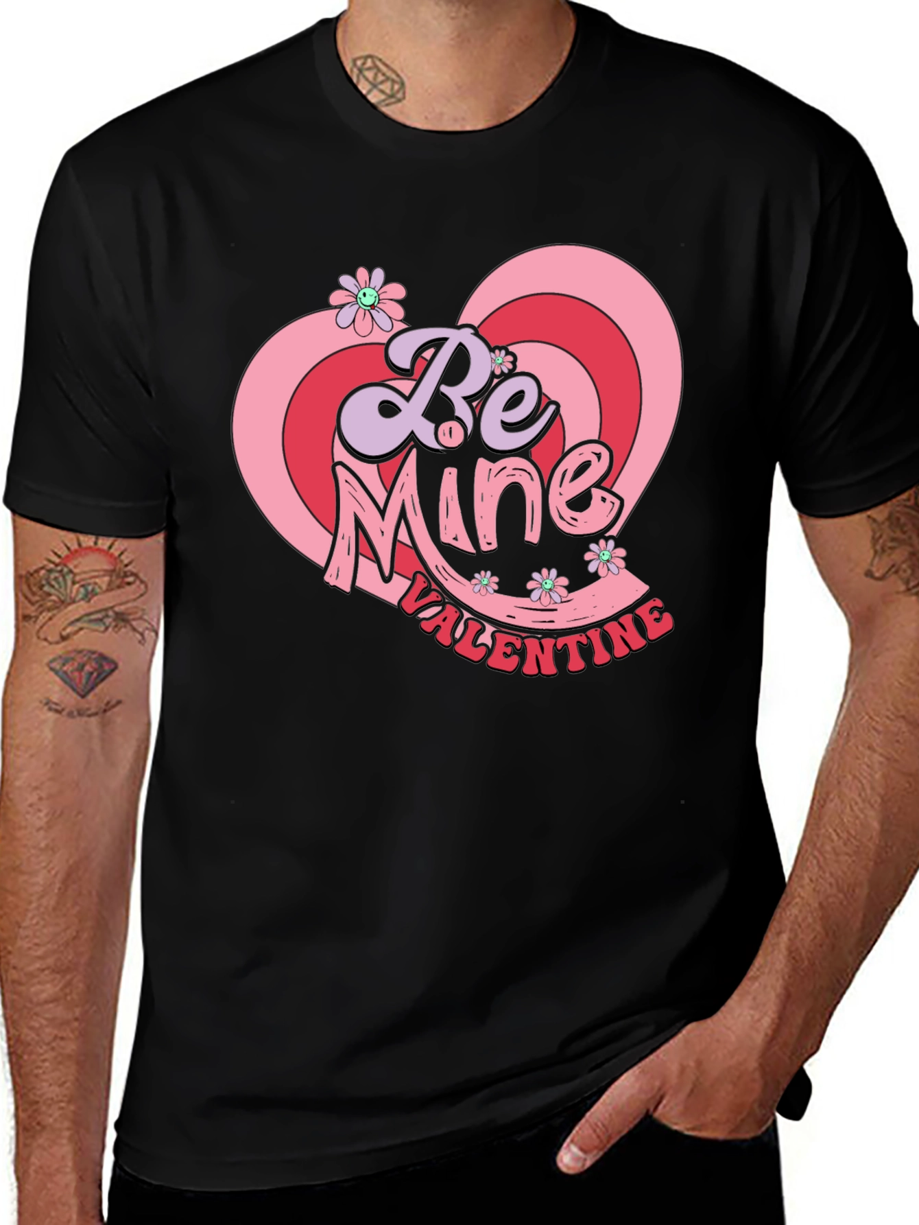 Be Mine Valentine Black T-Shirt
