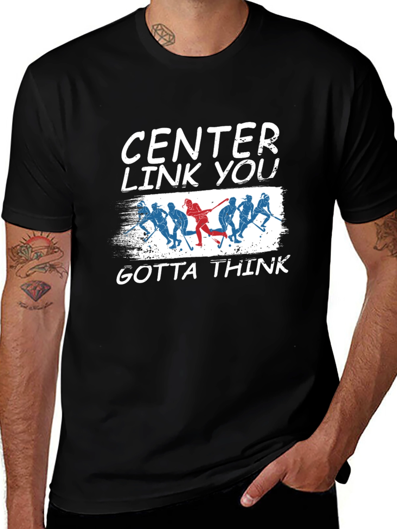 Variant 12 of Center Link You Gotta Think Hockey Graphic Tee
