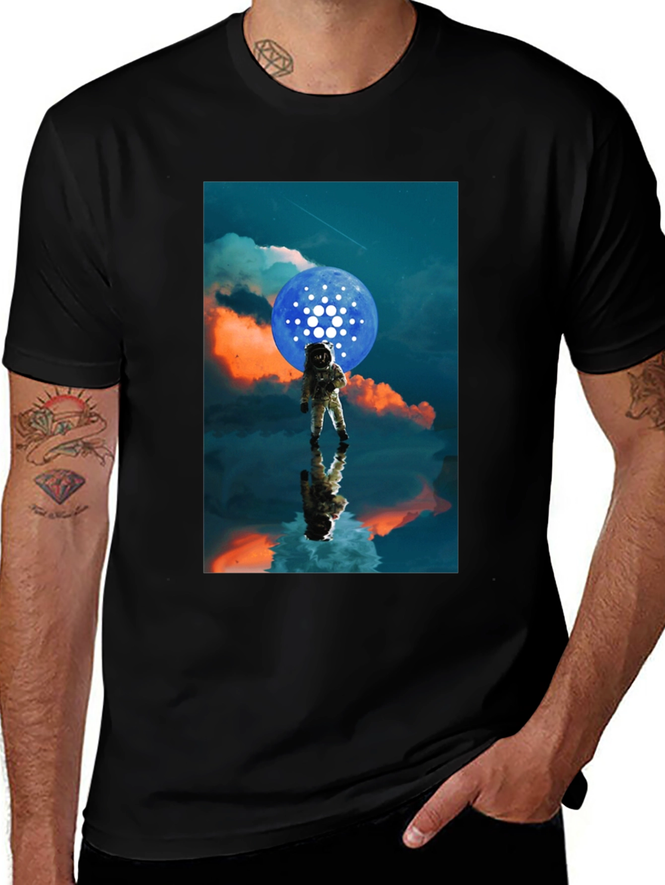 Variant 8 of Astronaut & Crypto Art Tee