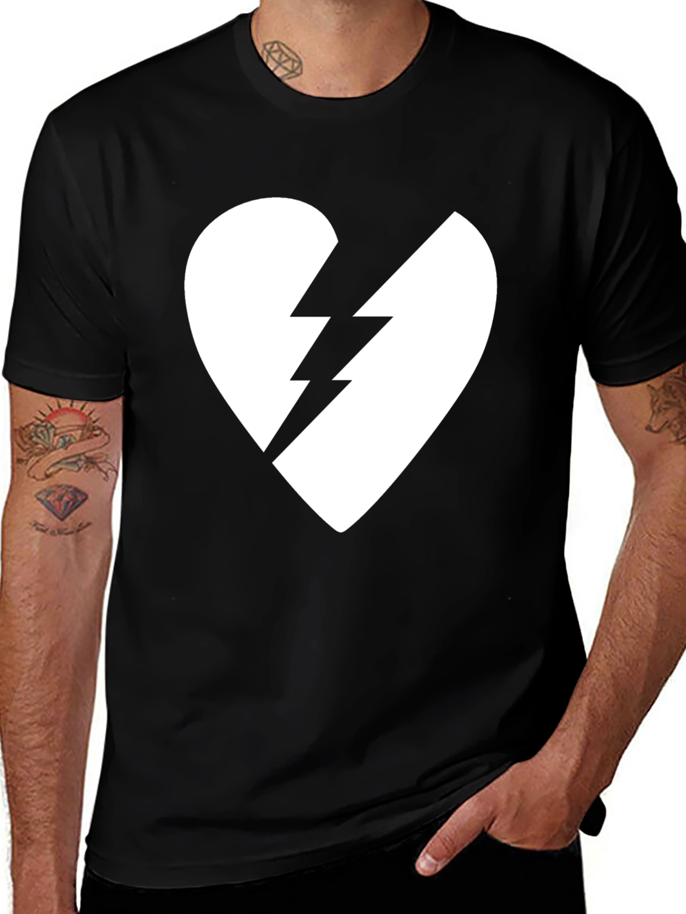 Variant 12 of Broken Heart Lightning Bolt Graphic Tee