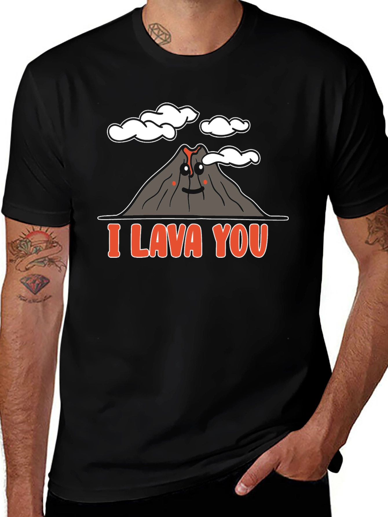 Variant 3 of I Lava You Graphic T-Shirt - Volcano Love Pun
