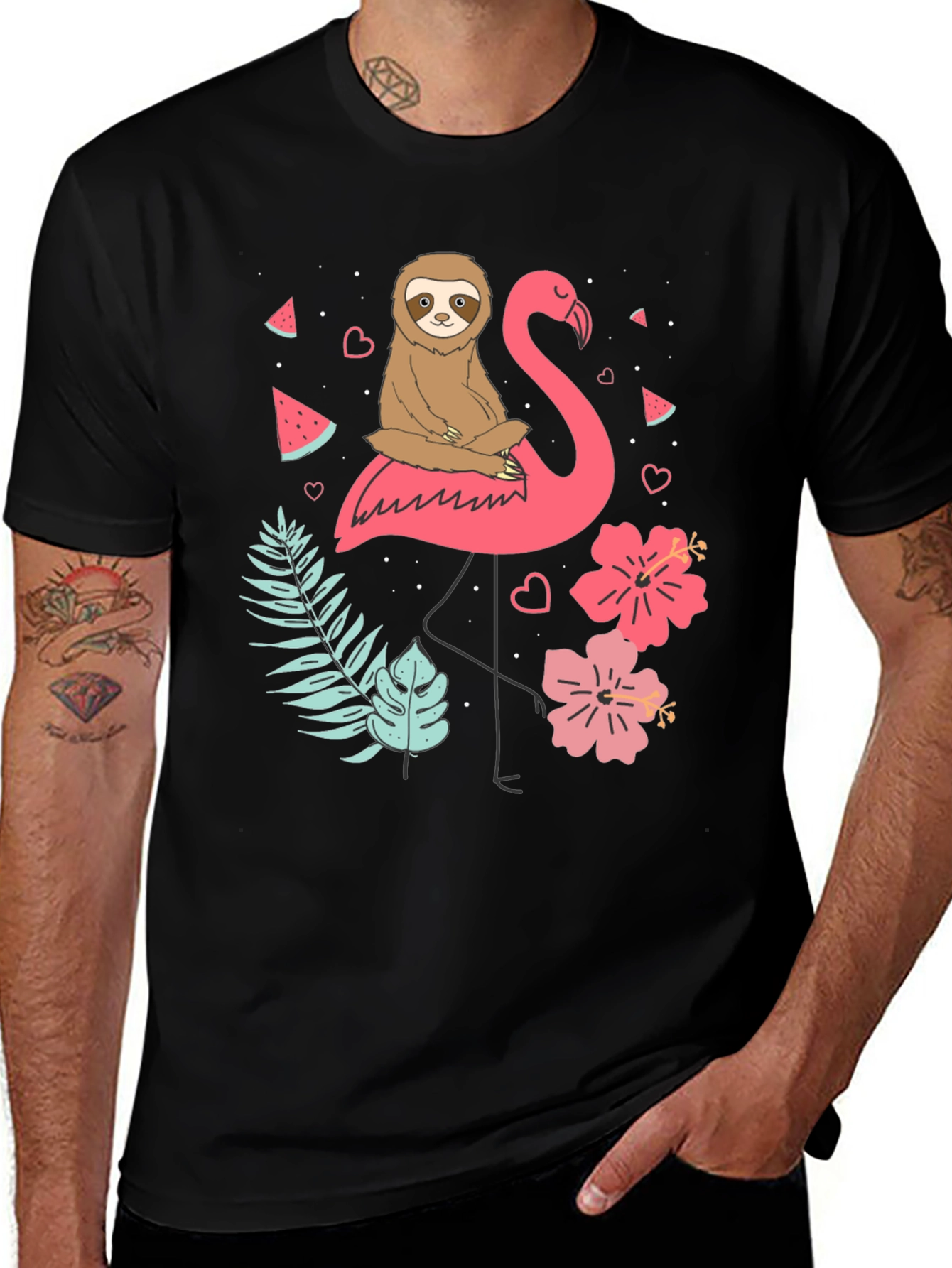 Variant 11 of Sloth and Flamingo Graphic Tee