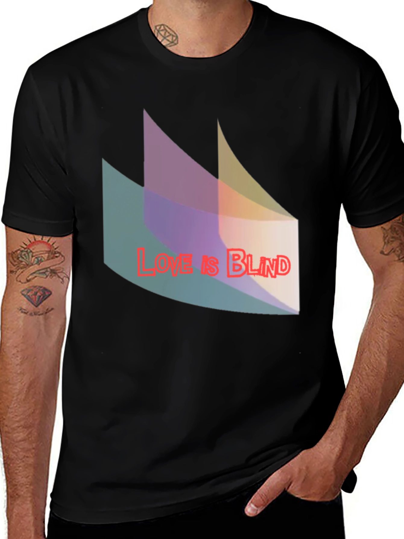 Variant 10 of Love is Blind Graphic Tee - Unisex Black T-Shirt