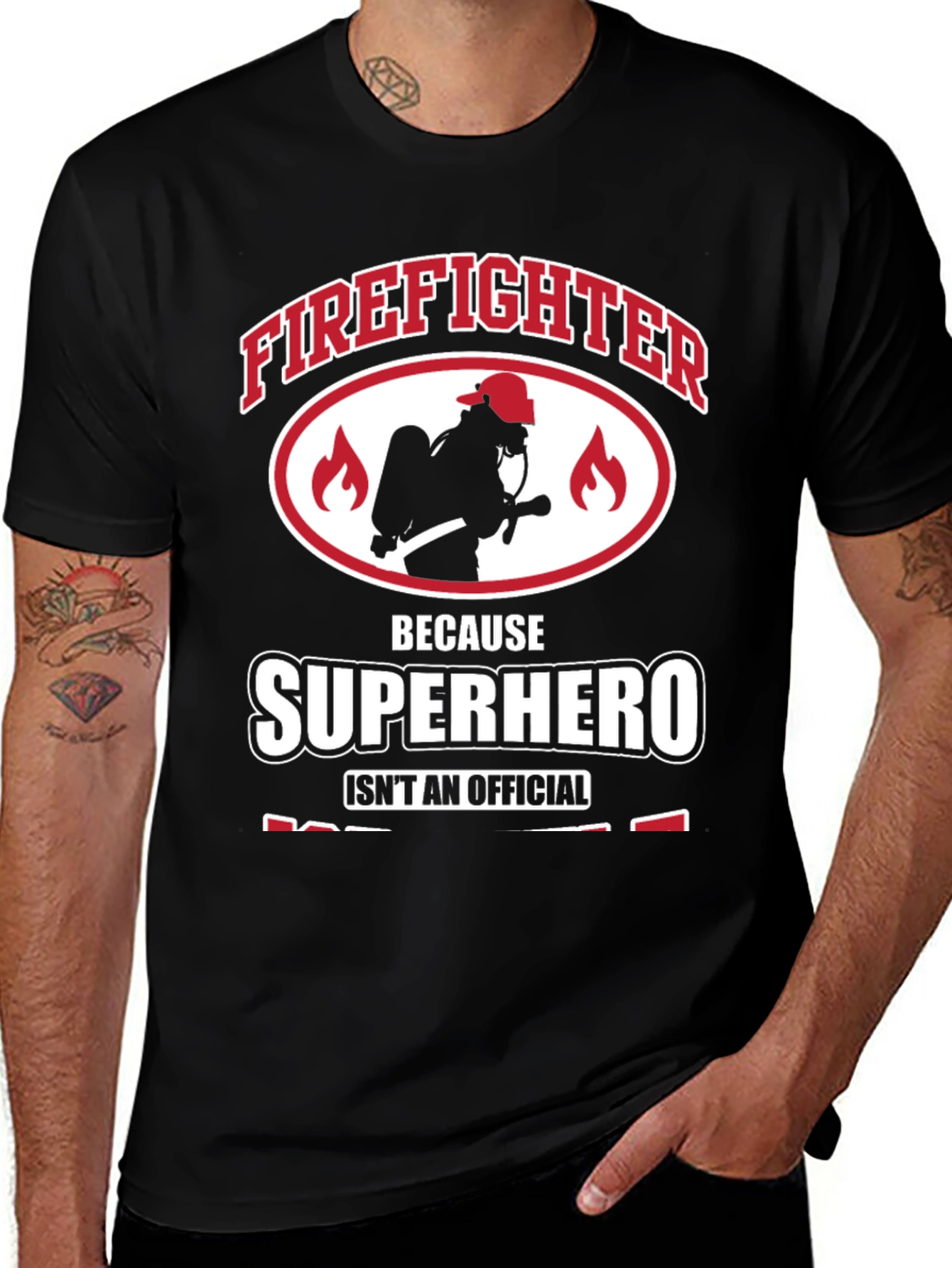 Variant 18 of Firefighter Superhero Graphic Tee - Heroic Design