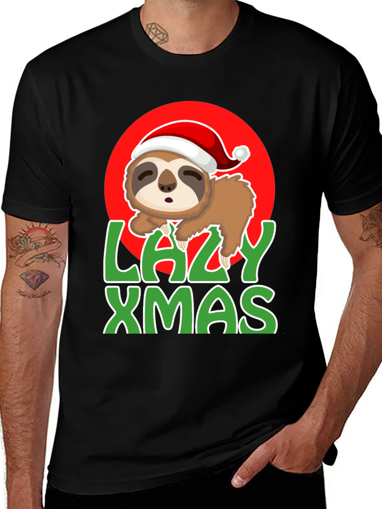Variant 30 of Lazy Xmas Sloth Graphic Tee