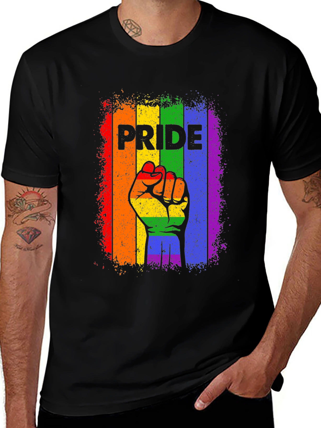 Pride Rainbow Fist Graphic Tee