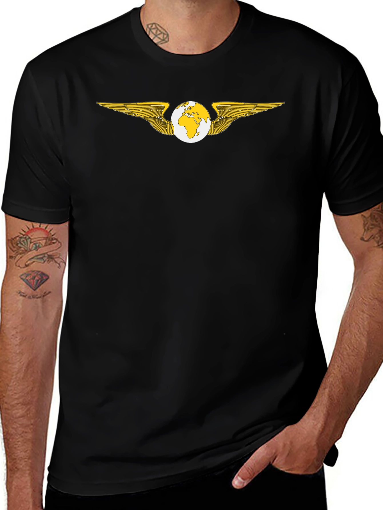 Variant 8 of Global Wings Black T-Shirt