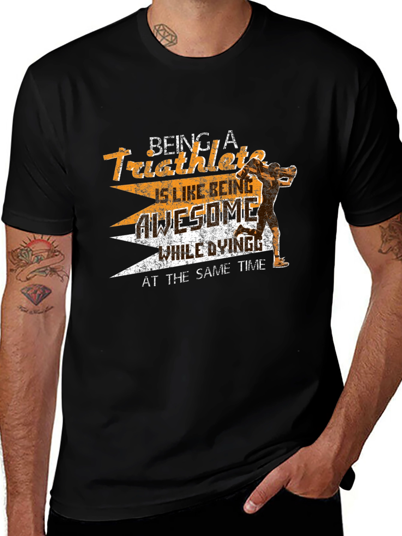 Variant 13 of Triathlete Graphic T-Shirt - Awesome & Dying