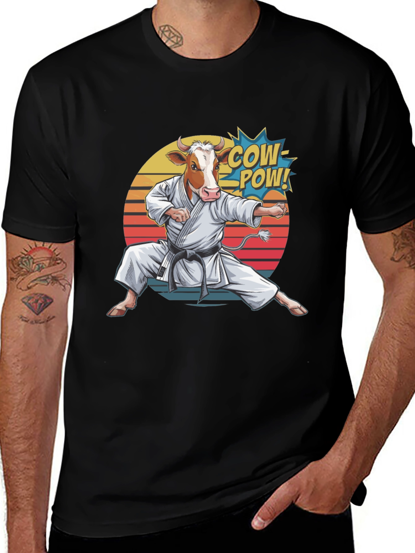 Variant 7 of Cow Karate T-Shirt - Funny Animal Tee