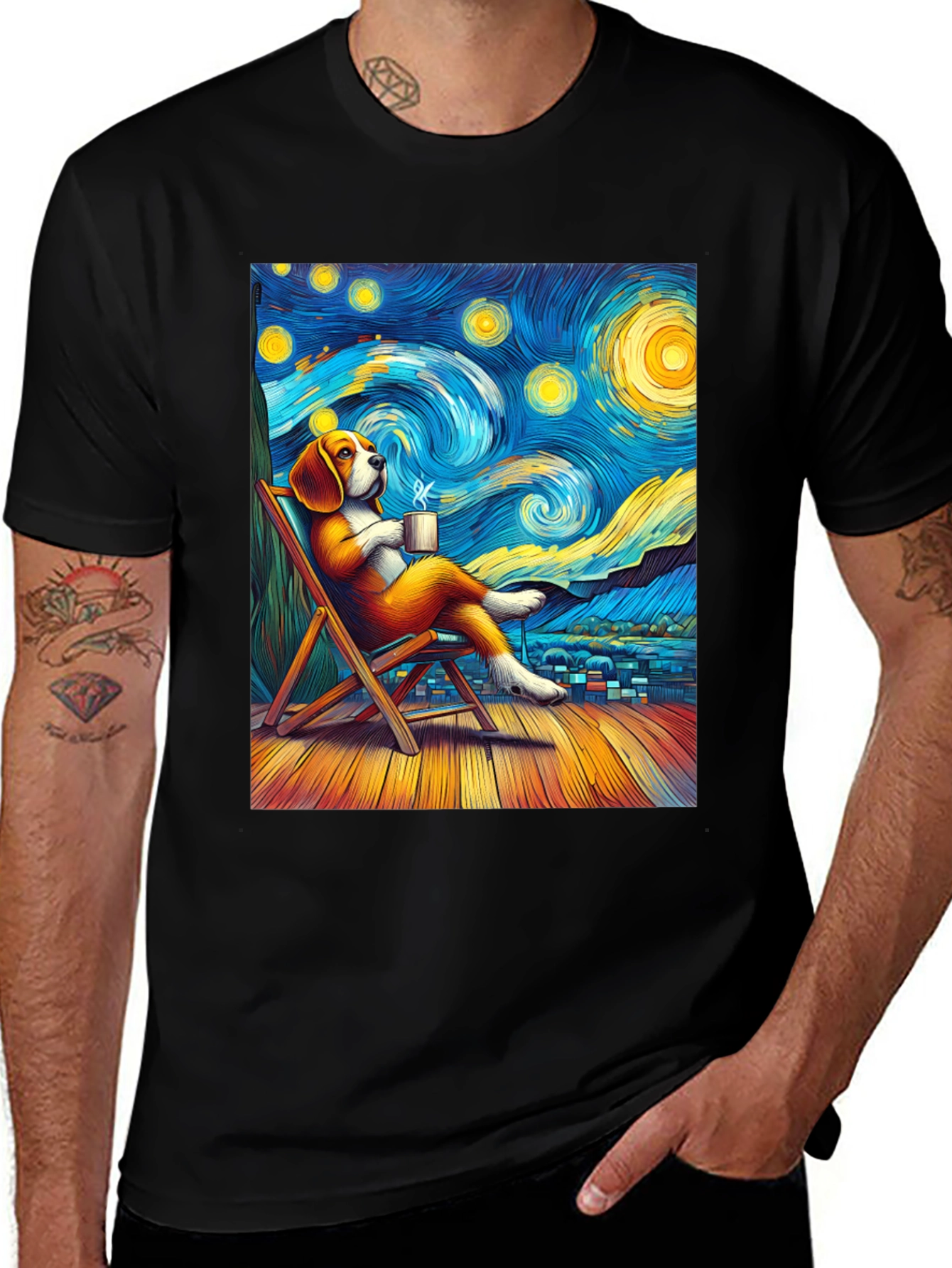Variant 4 of Starry Night Beagle T-Shirt