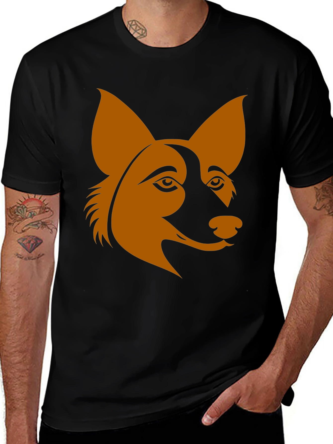 Variant 21 of Dog Graphic Tee - Stylish Black Cotton Shirt