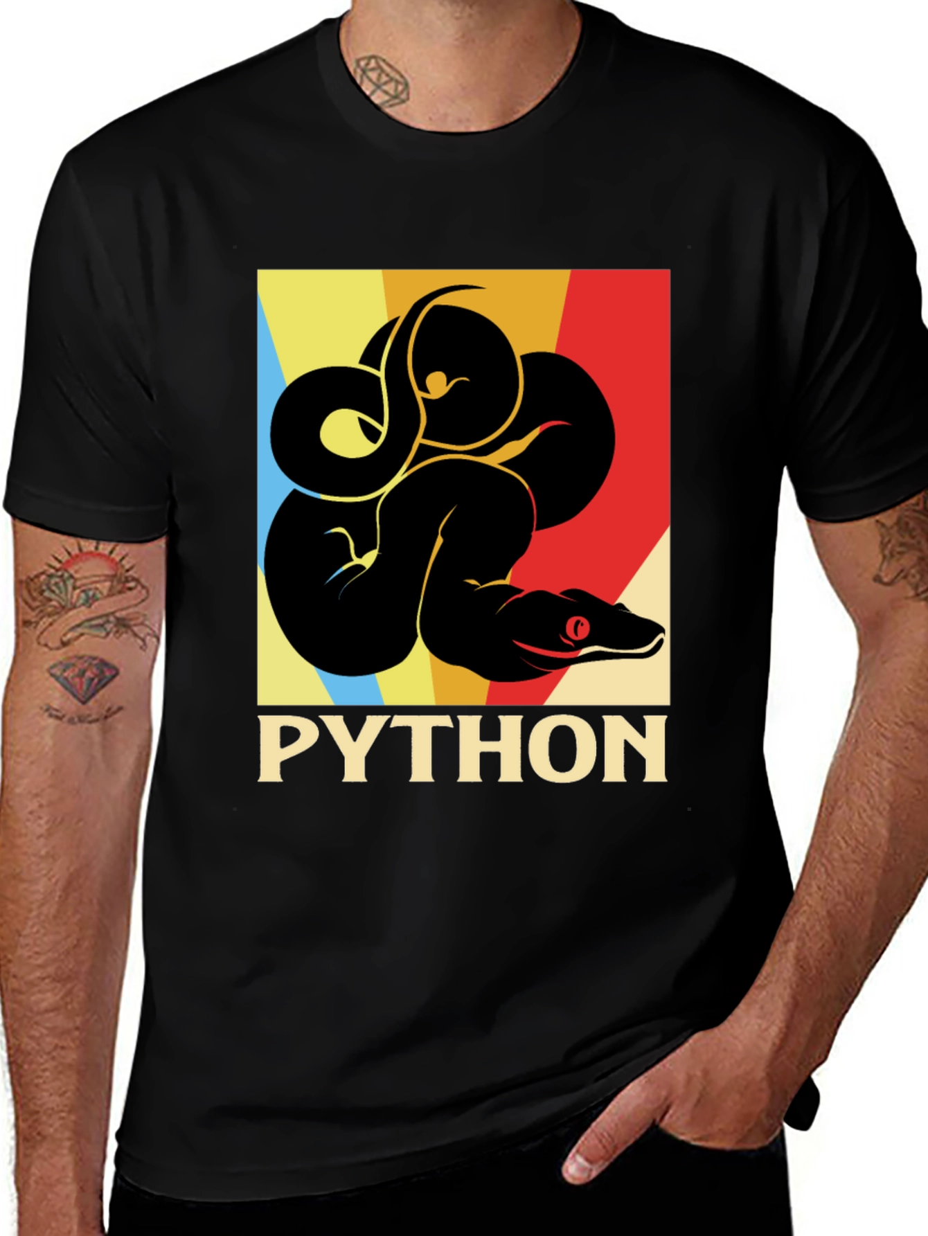 Python Snake Retro Graphic T-Shirt