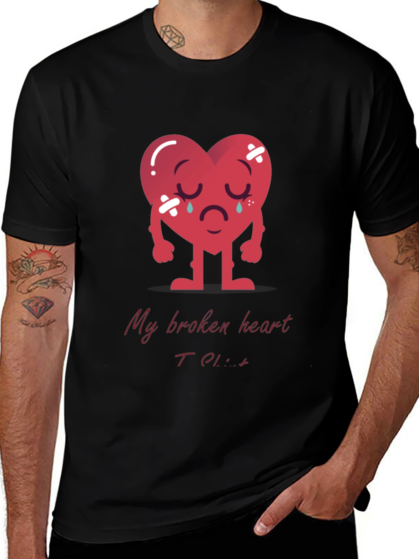 Variant 12 of My Broken Heart T-Shirt - Unisex Black Tee