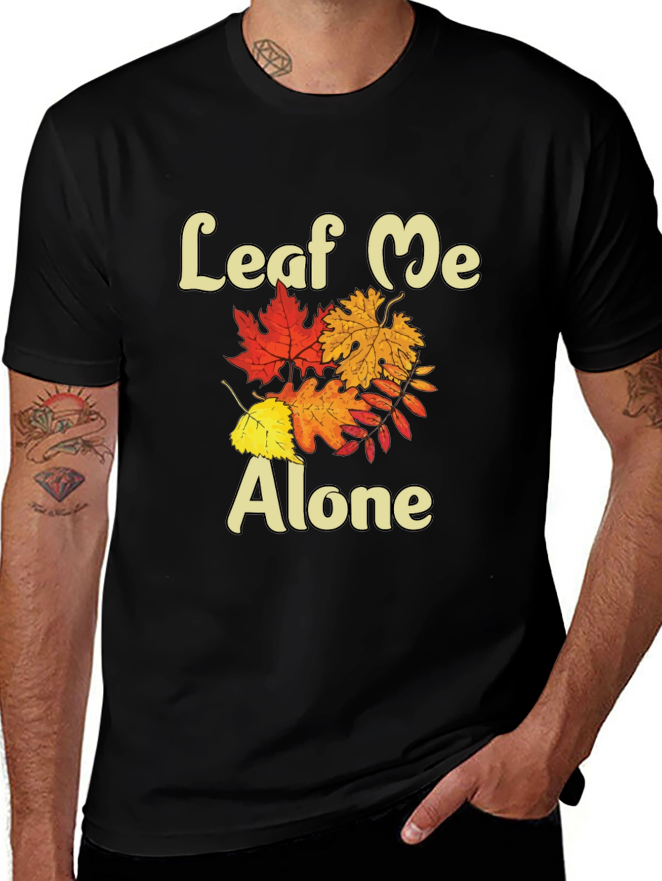 Leaf Me Alone T-Shirt - Fall Leaves Design