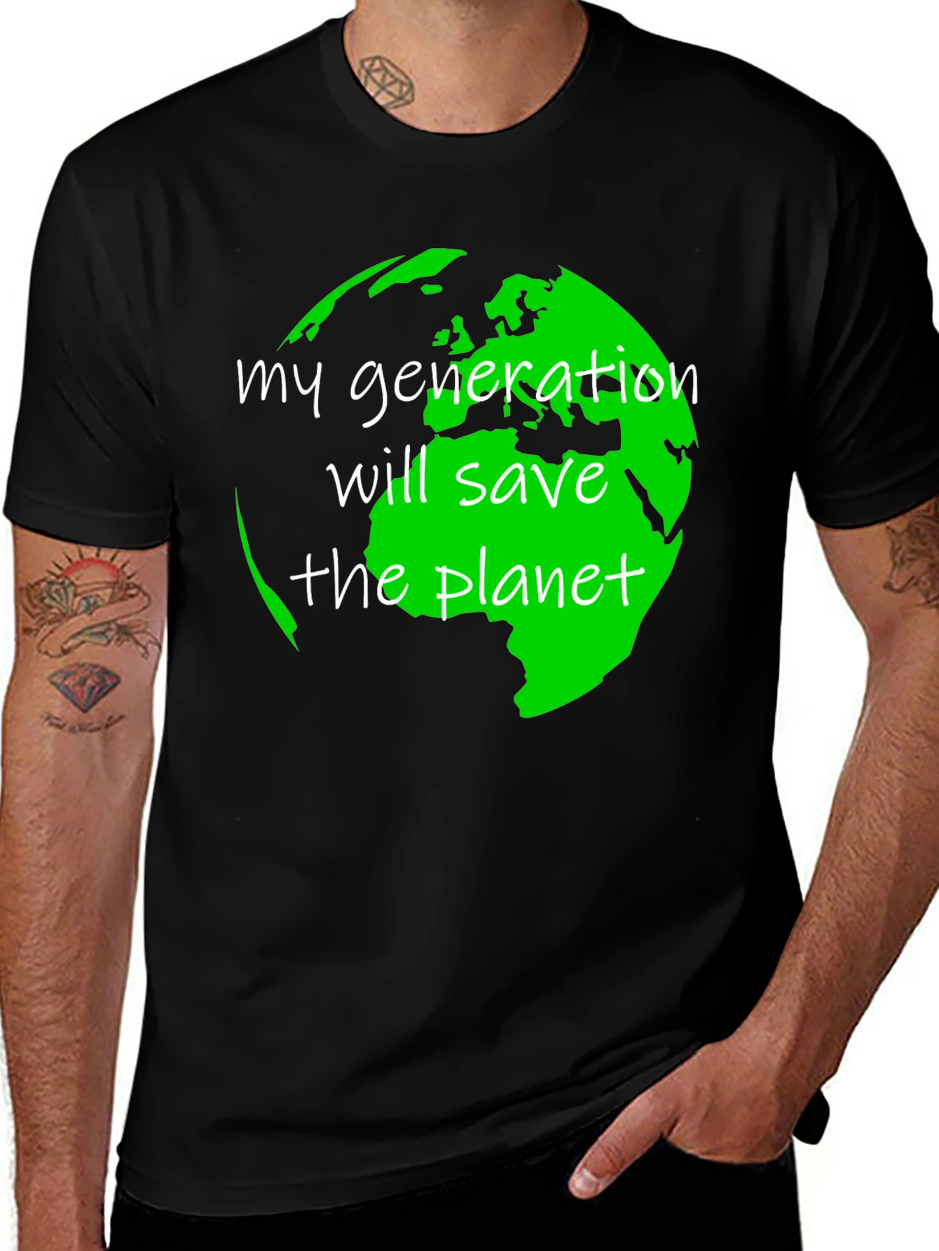 Variant 7 of Eco-Friendly "Save the Planet" Graphic T-Shirt