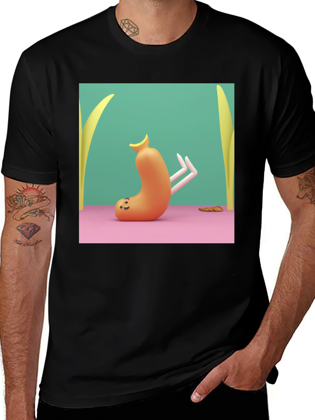 Variant 23 of Cartoon Sausage Graphic Tee - Unique Style