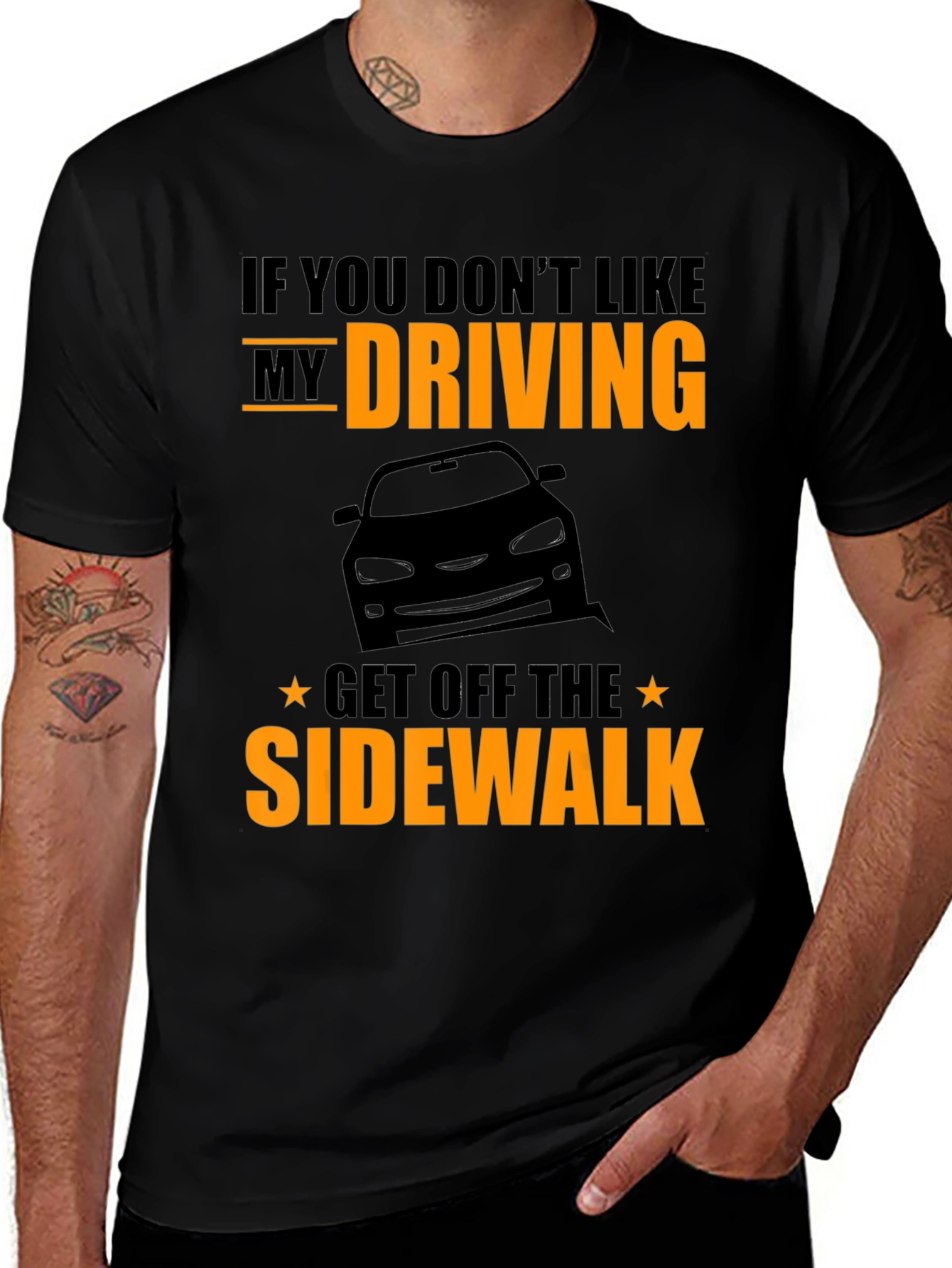 Variant 13 of Funny Driving T-Shirt - Get Off The Sidewalk!