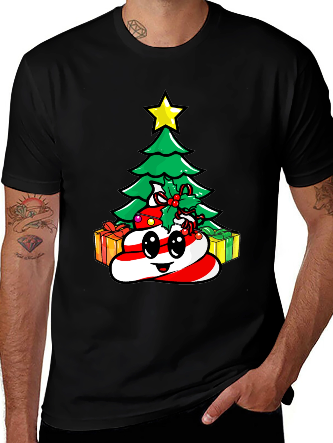 Funny Christmas Poop Emoji T-Shirt